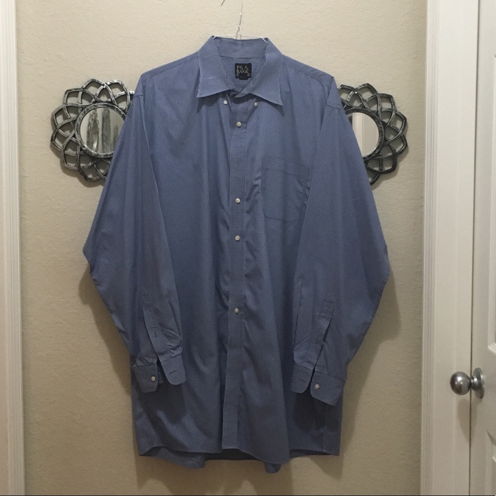 Jos A Banks Button Down Blue Shirt